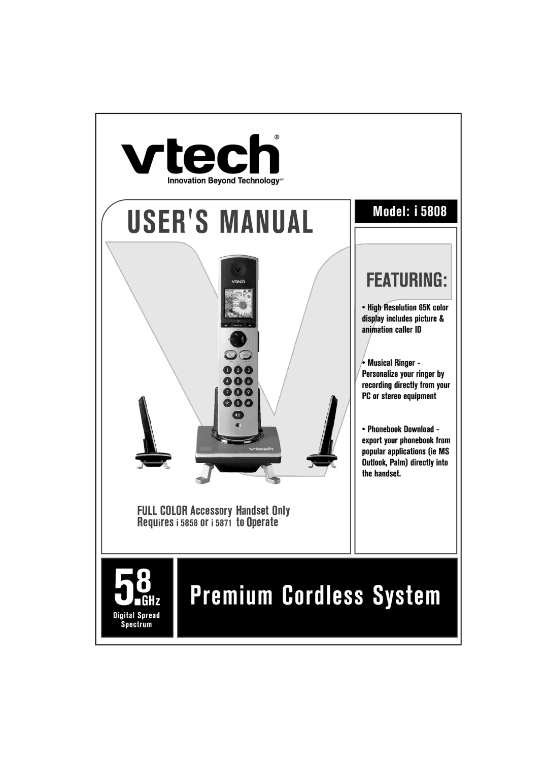 VTech I5808 manual 