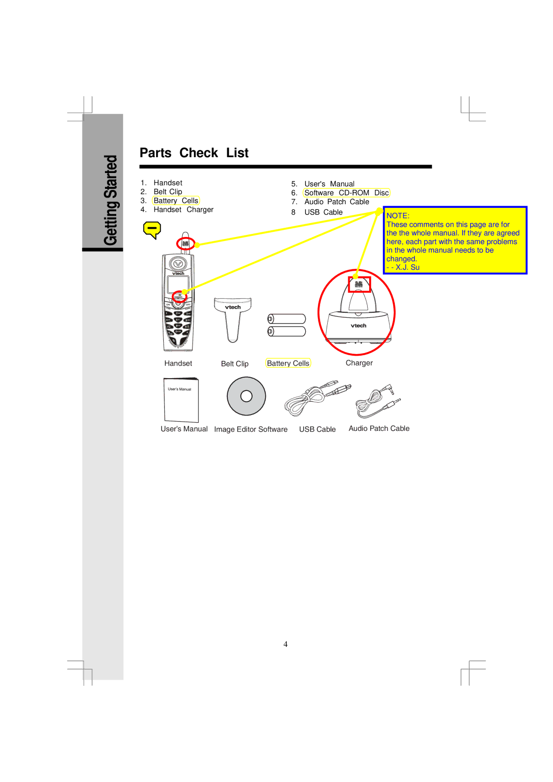 VTech I5866, I5867 user manual Started Parts Check List 