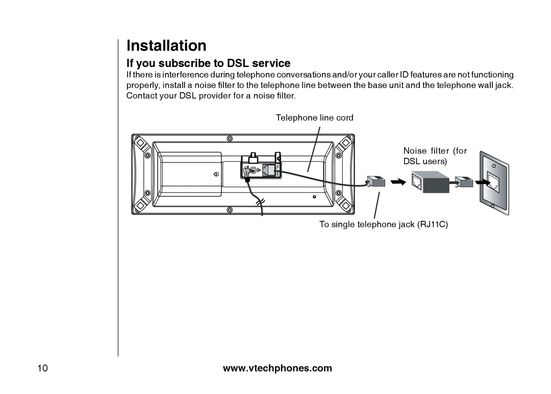 VTech i5871, 5873 important safety instructions If you subscribe to DSL service 