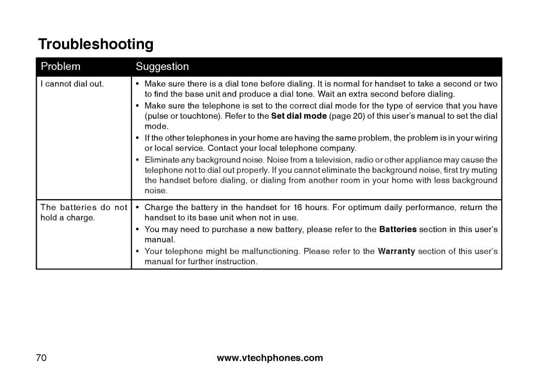 VTech i5871, 5873 important safety instructions Manual for further instruction 