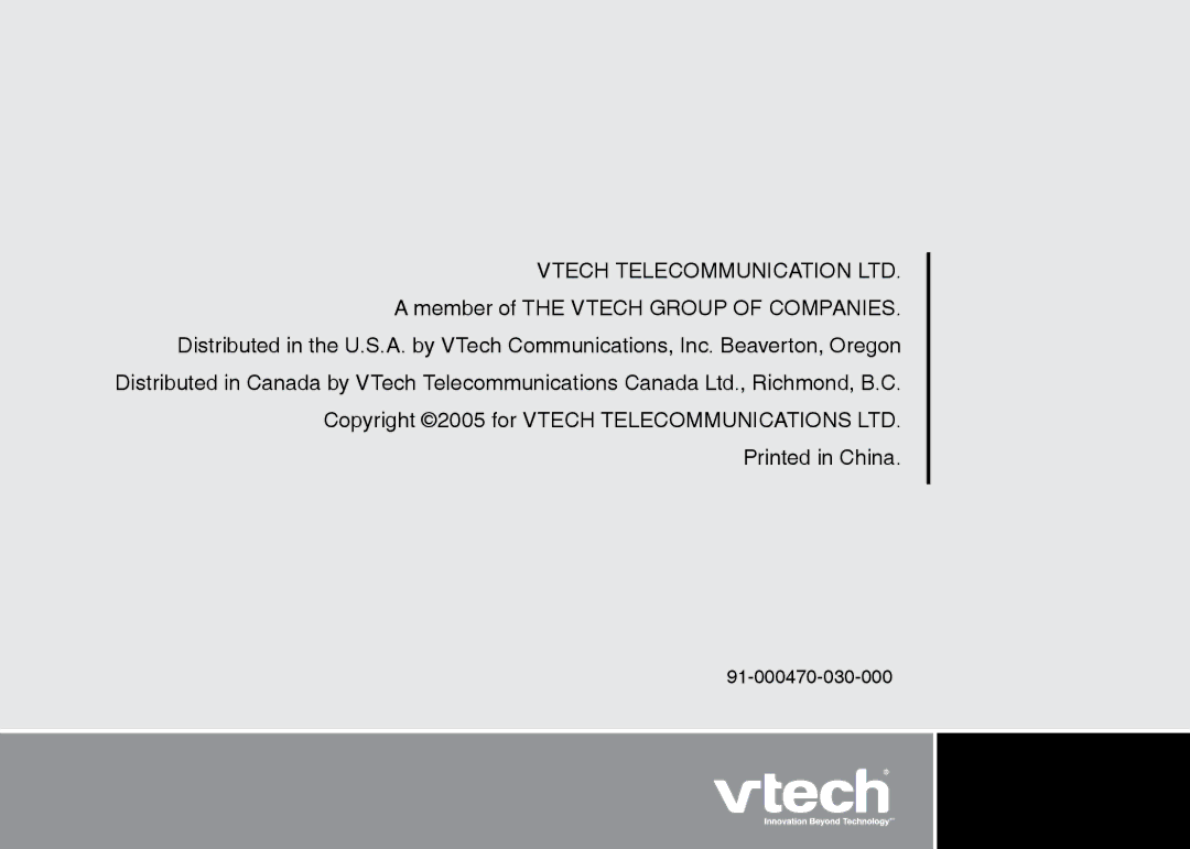 VTech I6725 manual 91-000470-030-000 