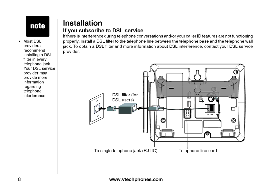 VTech i6777, I6768, I6787 important safety instructions If you subscribe to DSL service 