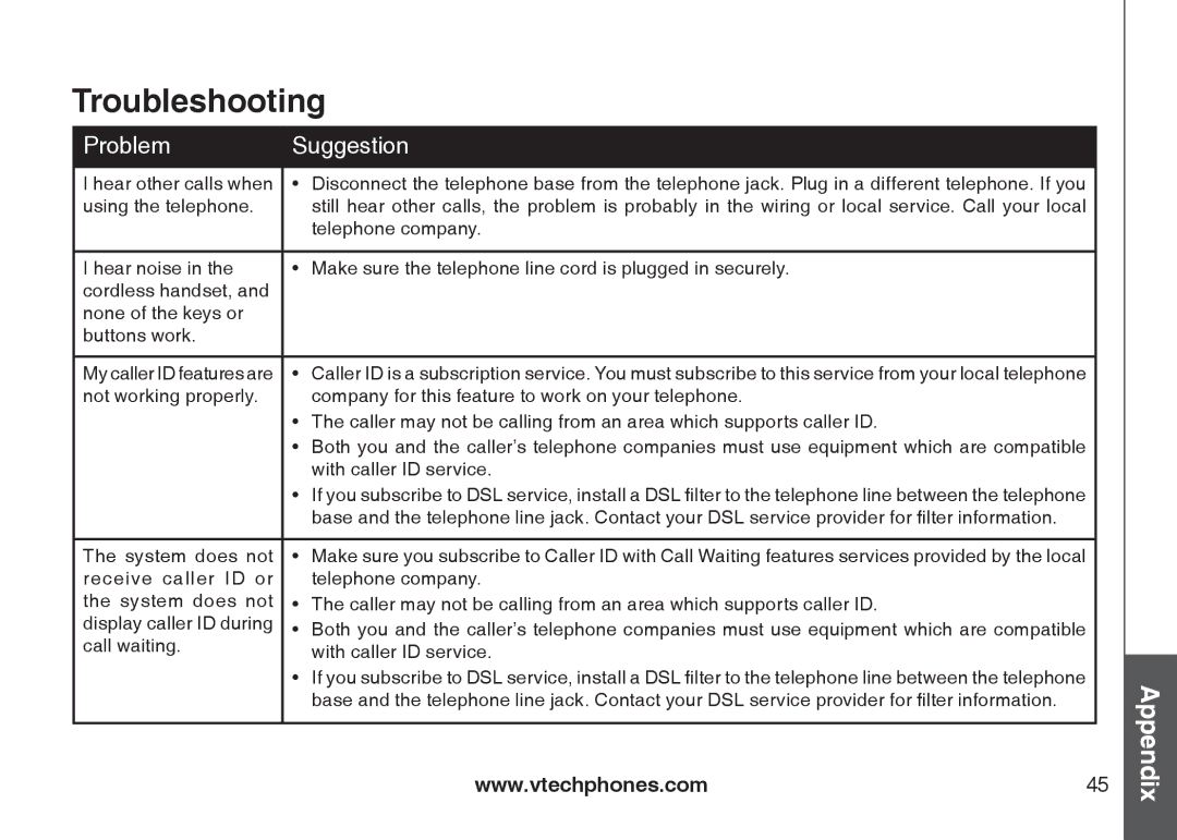 VTech I6768, I6787, i6777 important safety instructions Troubleshooting 