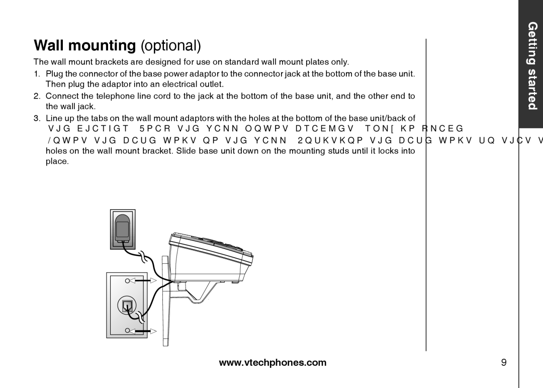 VTech i6775 user manual Wall mounting optional 