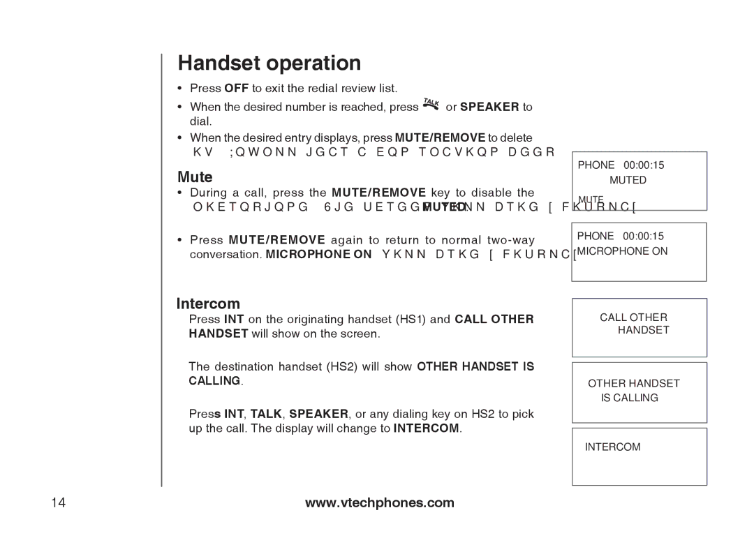 VTech i6775 user manual Mute, Intercom 