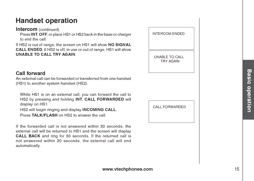 VTech i6775 user manual Call forward 