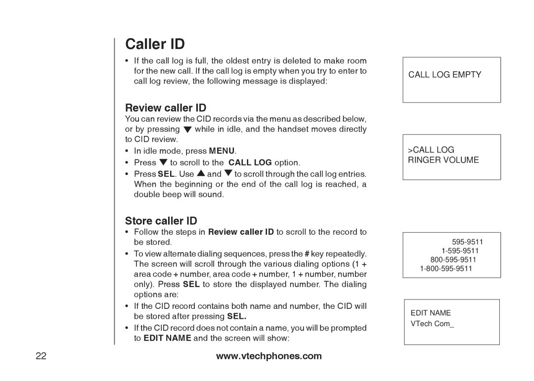 VTech i6775 user manual Review caller ID, Store caller ID 