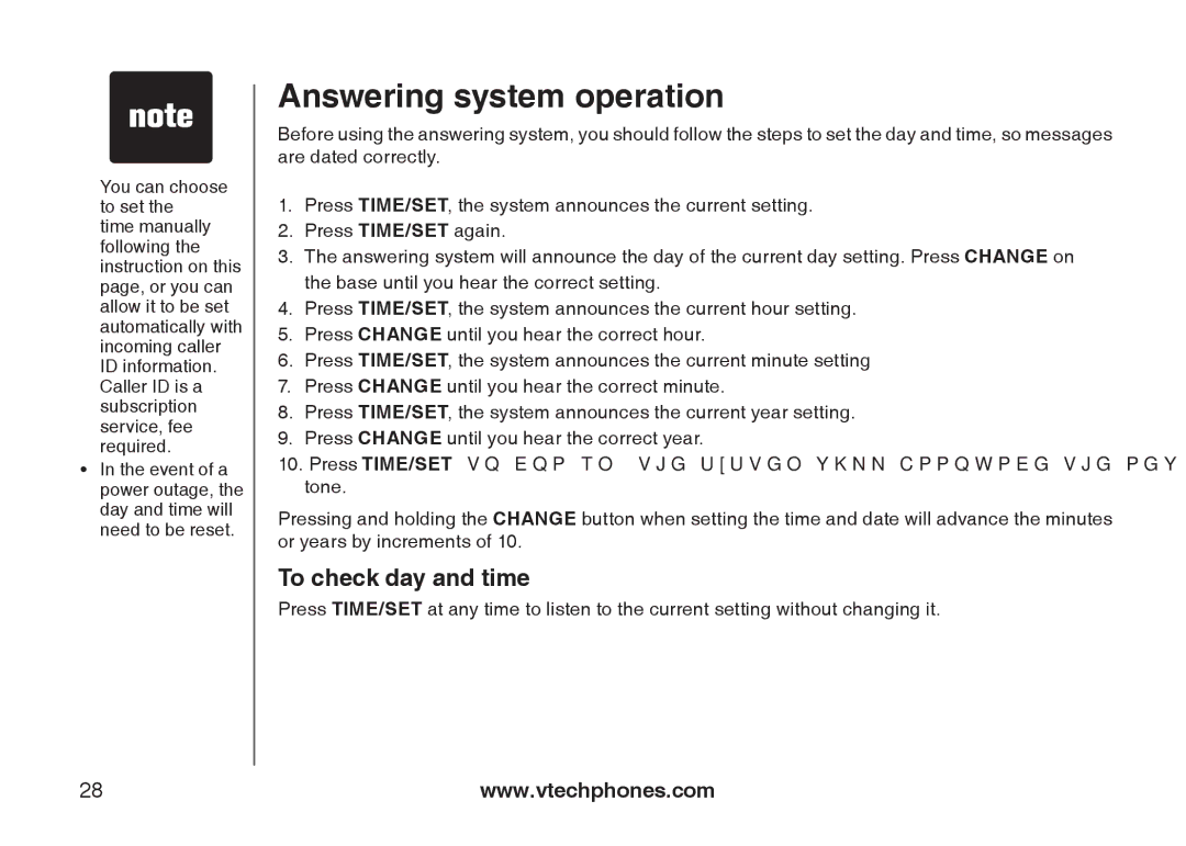 VTech i6775 user manual To check day and time 