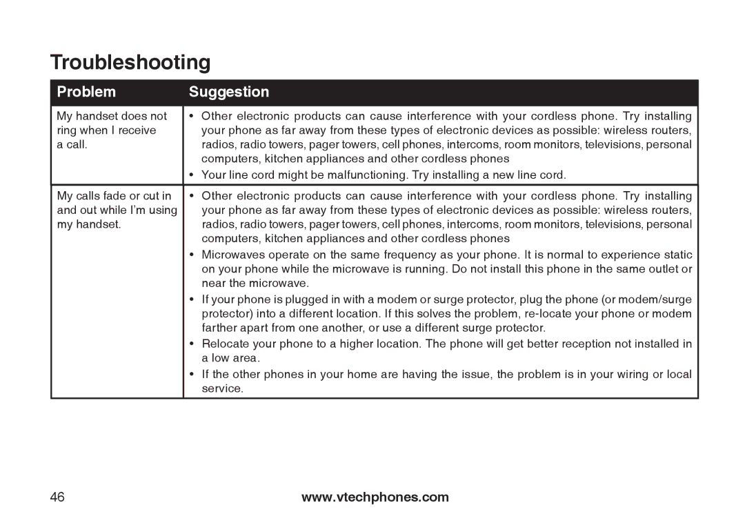 VTech i6775 user manual Troubleshooting 