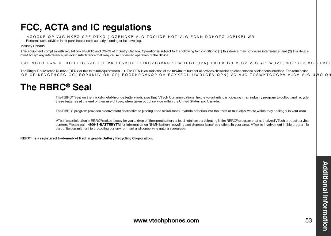 VTech i6775 user manual Rbrc Seal 