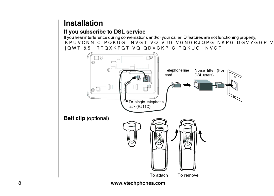 VTech i6775 user manual If you subscribe to DSL service, Belt clip optional 