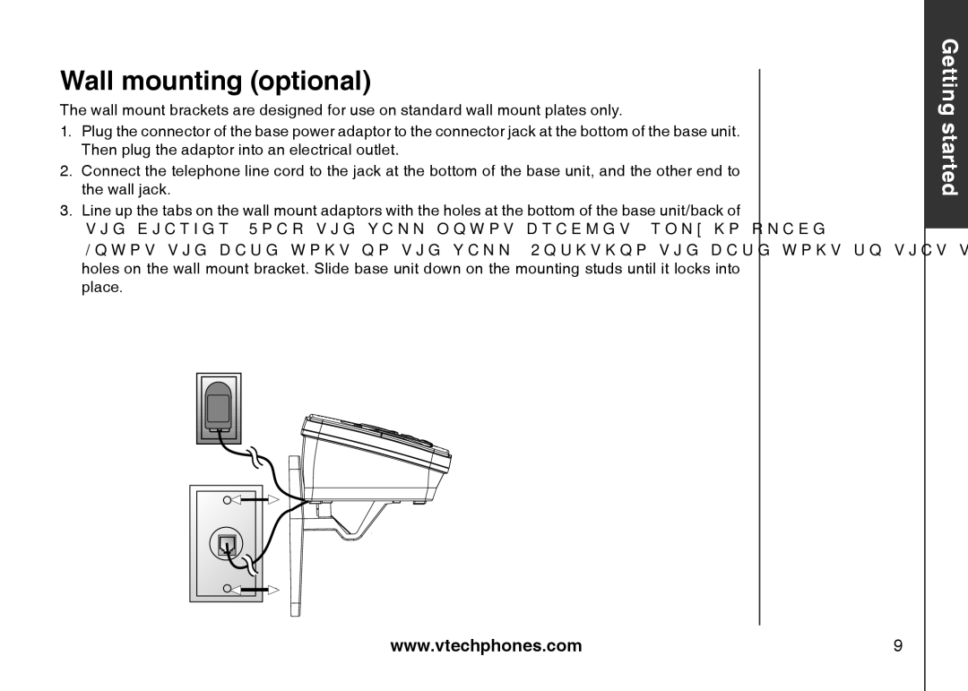 VTech i6775 user manual Wall mounting optional 