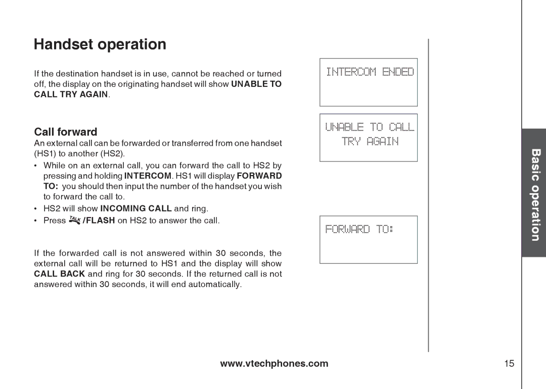 VTech i6775 user manual Call forward 