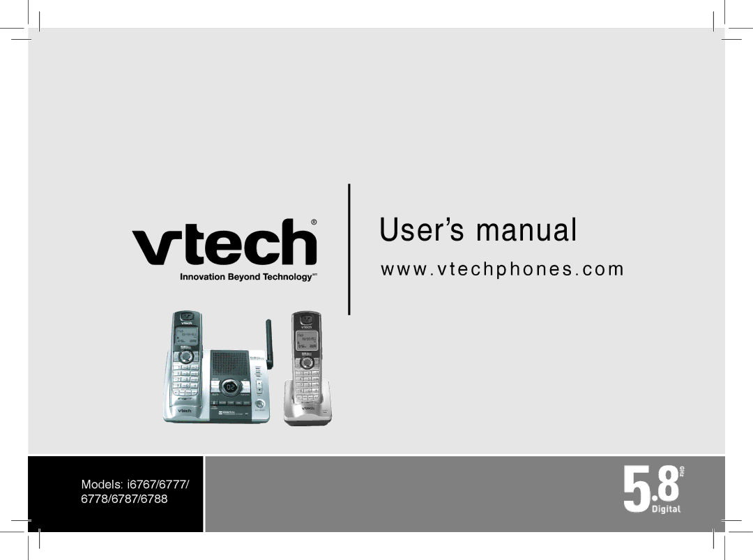 VTech I6788, I6778 important safety instructions User’s manual 