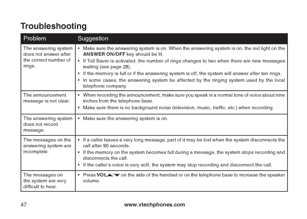 VTech i6790, i6789 important safety instructions Answering system 