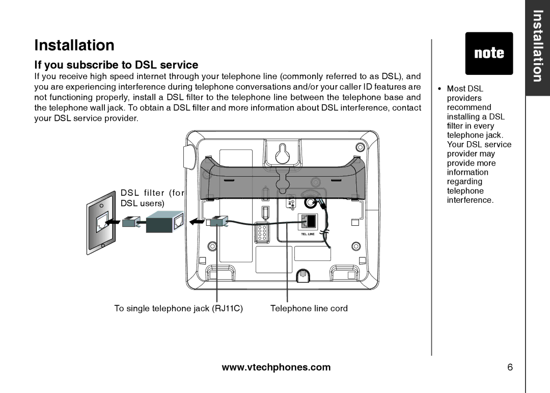 VTech i6789, i6790 important safety instructions If you subscribe to DSL service 