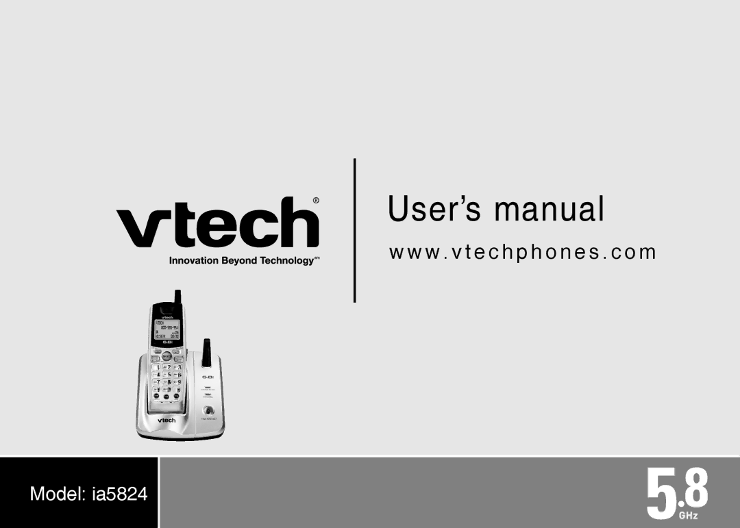 VTech IA5824 warranty User’s manual 