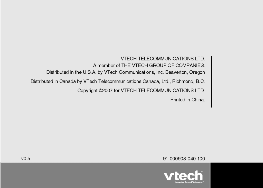 VTech ia5847 manual 