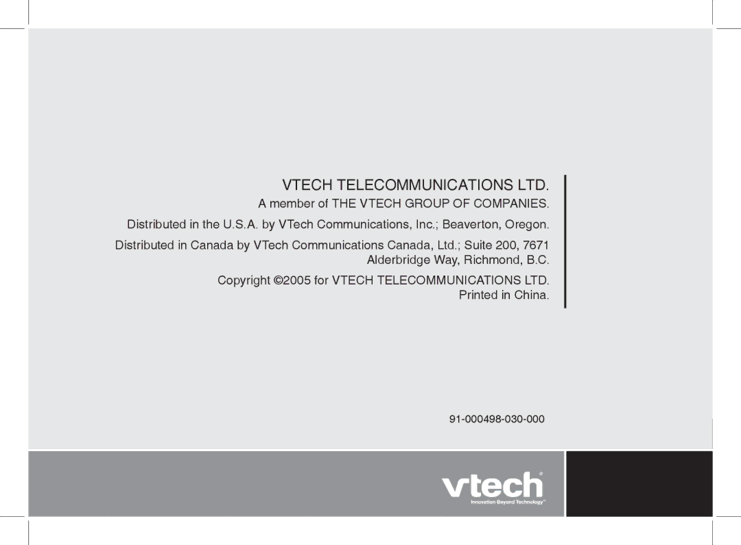 VTech Ia5854 manual 