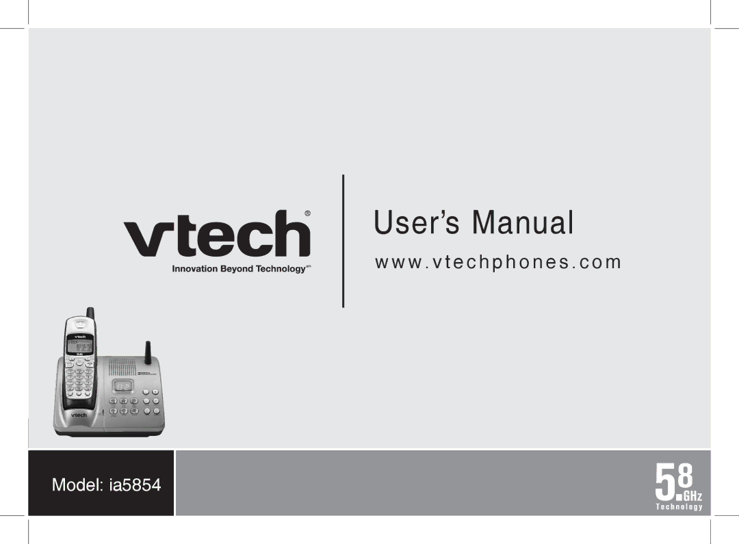 VTech Ia5854 manual User’s Manual 