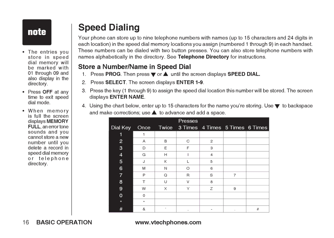 VTech IA5864 manual Speed Dialing, Store a Number/Name in Speed Dial 