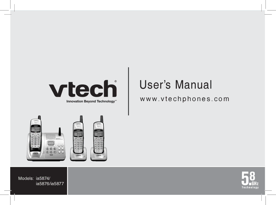 VTech ia5877, ia5876, ia5874 user manual User’s Manual 