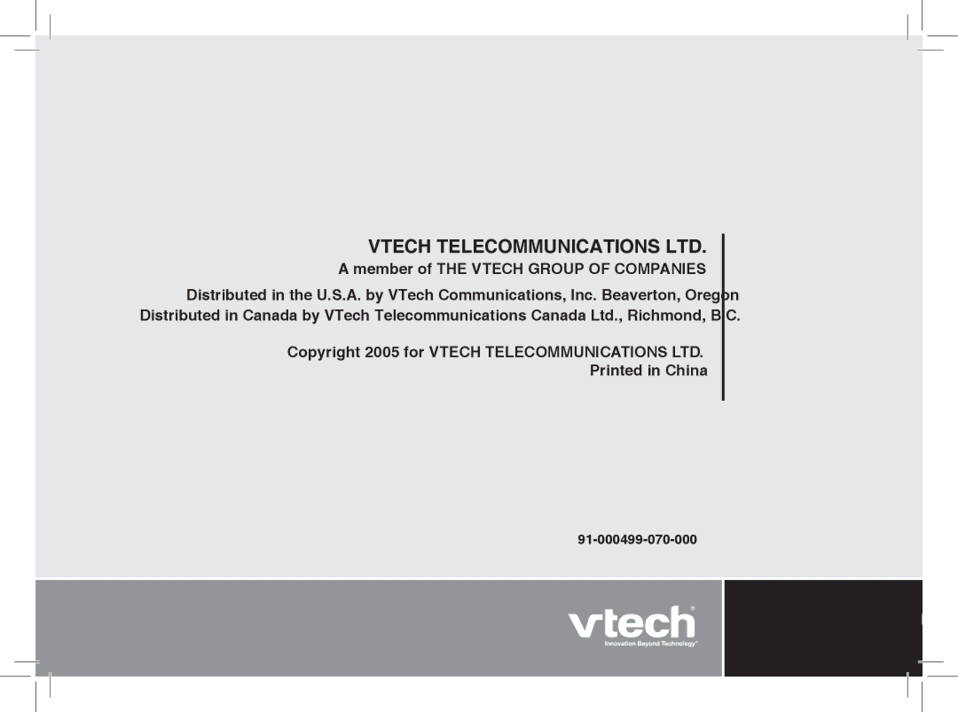 VTech ia5876, ia5877, ia5874 user manual 91-000499-070-000 