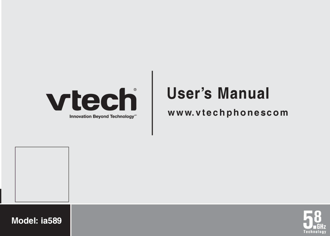 VTech IA5879 manual User’s Manual 