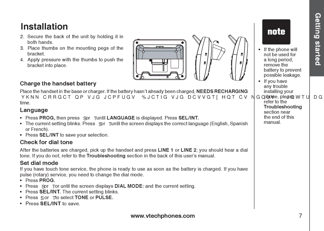 VTech IA5879 manual Charge the handset battery, Press SEL/INT to save 