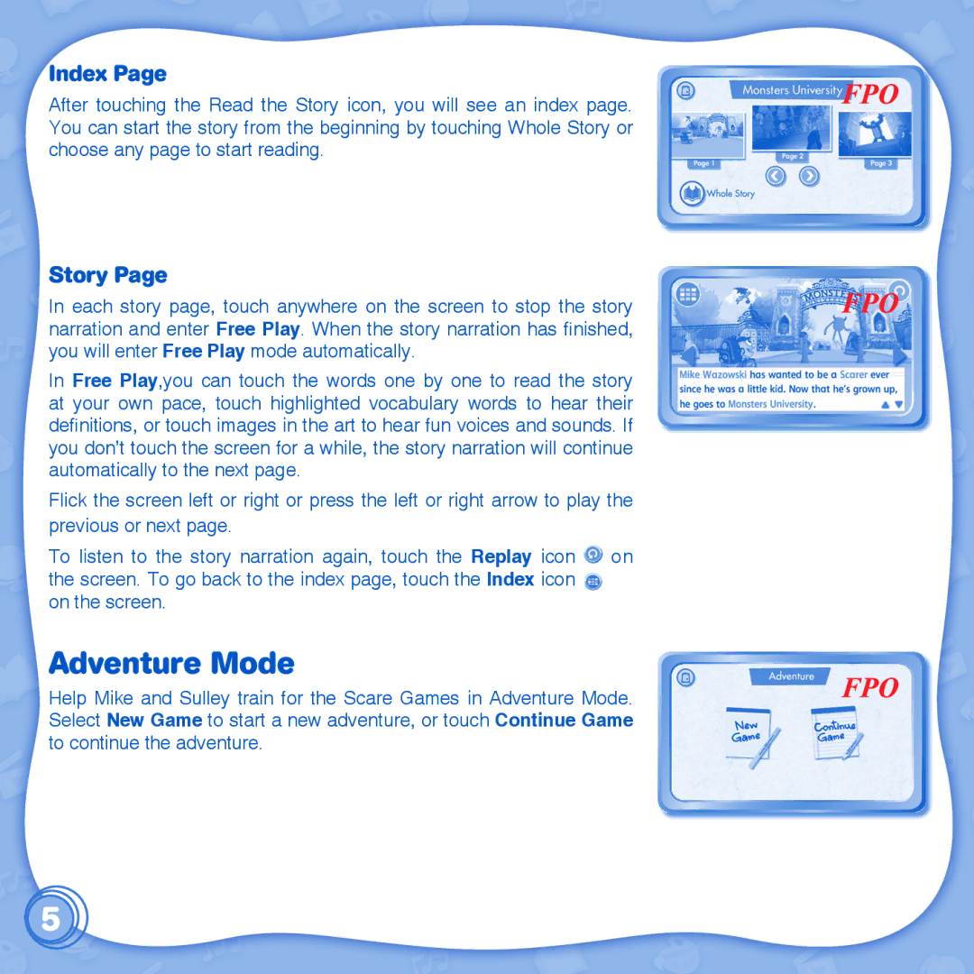 VTech innotab user manual Adventure Mode, Index 