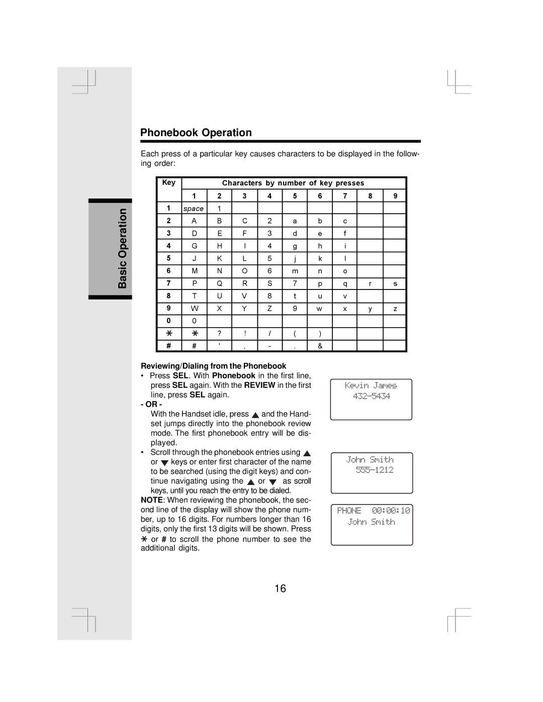 VTech IP 5850 important safety instructions Reviewing/Dialing from the Phonebook, Tinue navigating using the or as scroll 