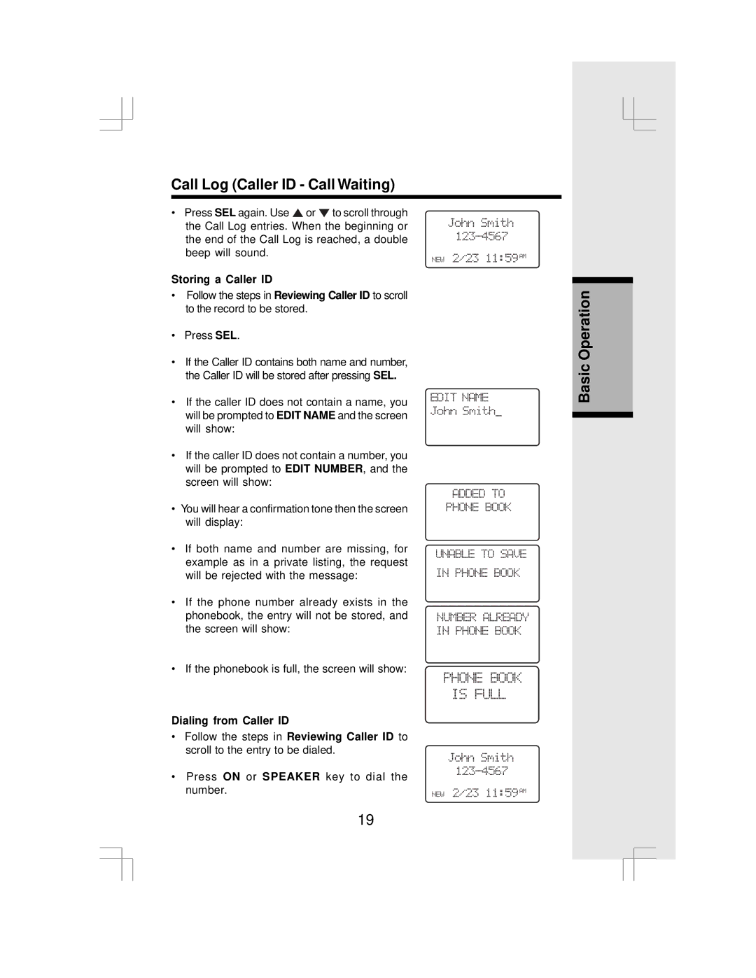 VTech IP 5850 important safety instructions Storing a Caller ID, Dialing from Caller ID 