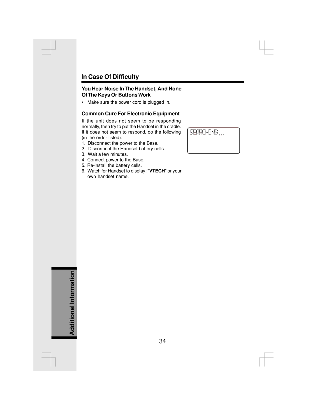 VTech IP 5850 important safety instructions Common Cure For Electronic Equipment 