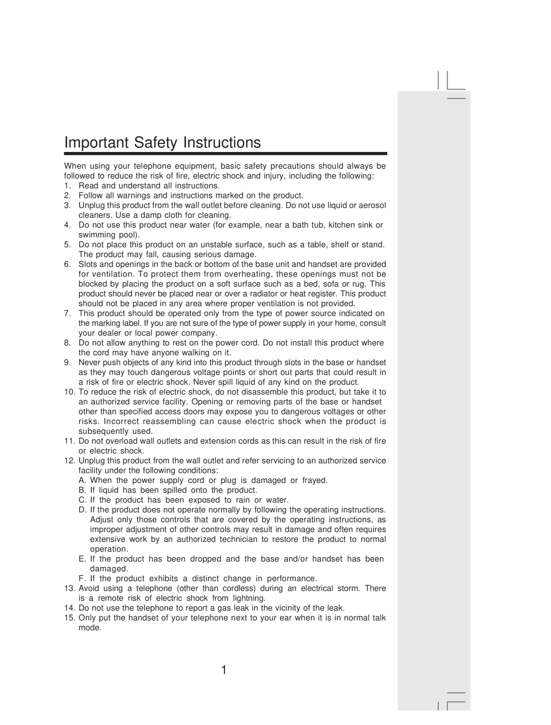 VTech IP 811 manual Important Safety Instructions 