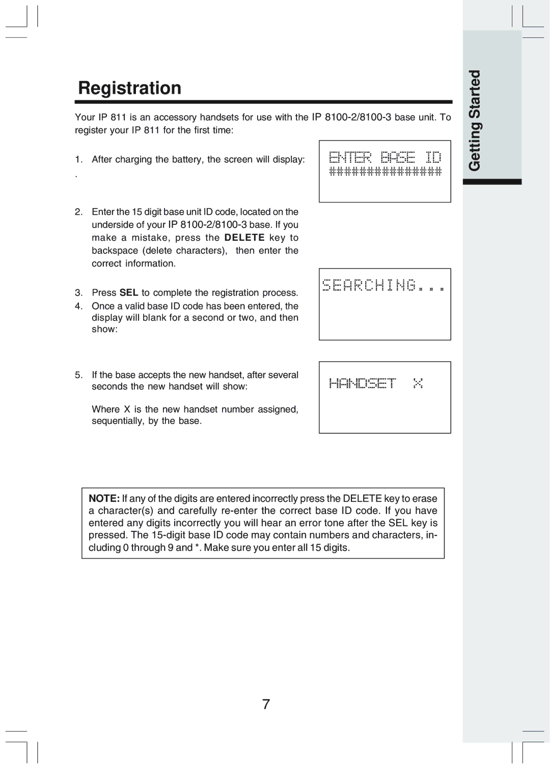 VTech IP 811 manual Registration, Started 