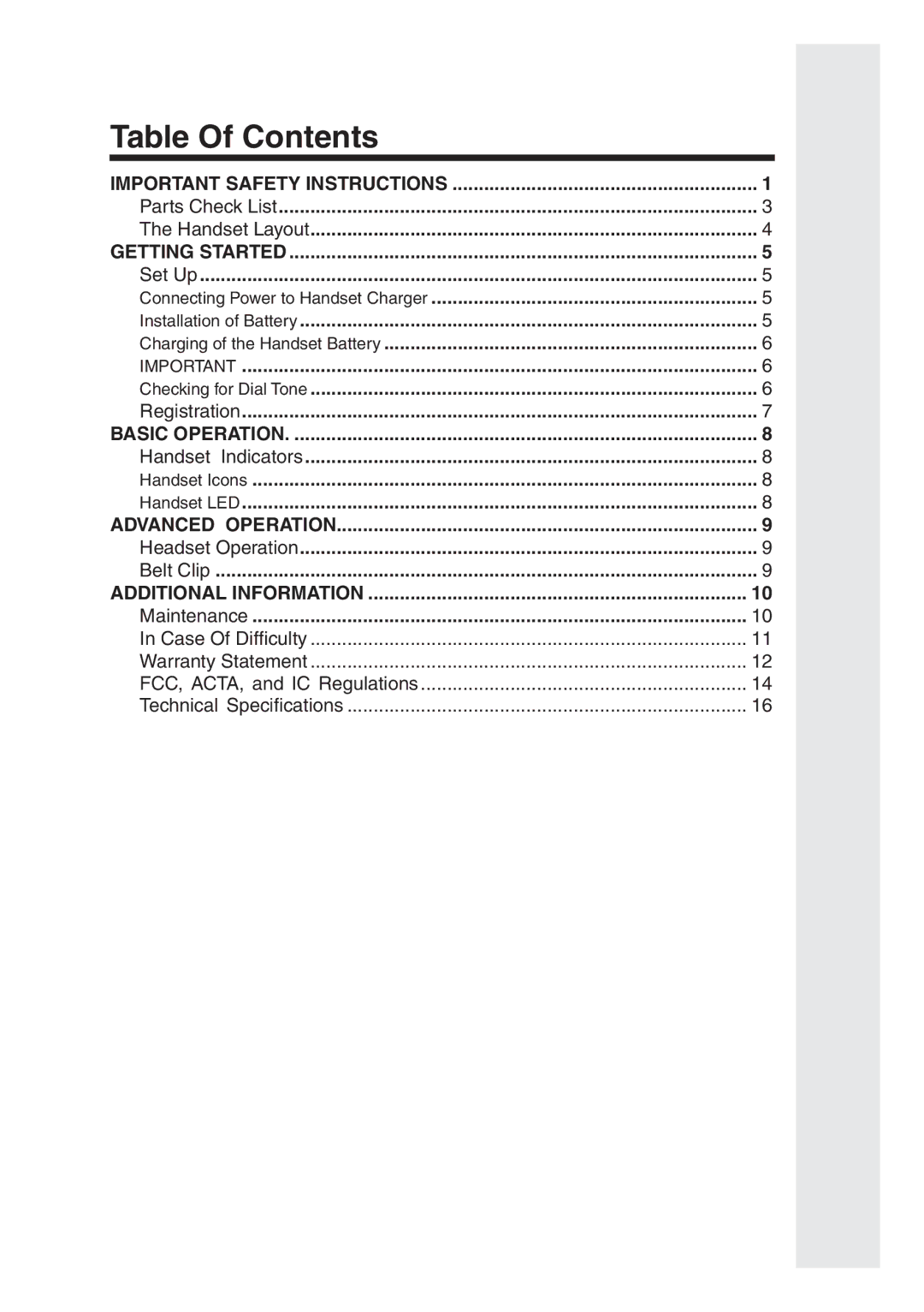 VTech IP811 user manual Table Of Contents 