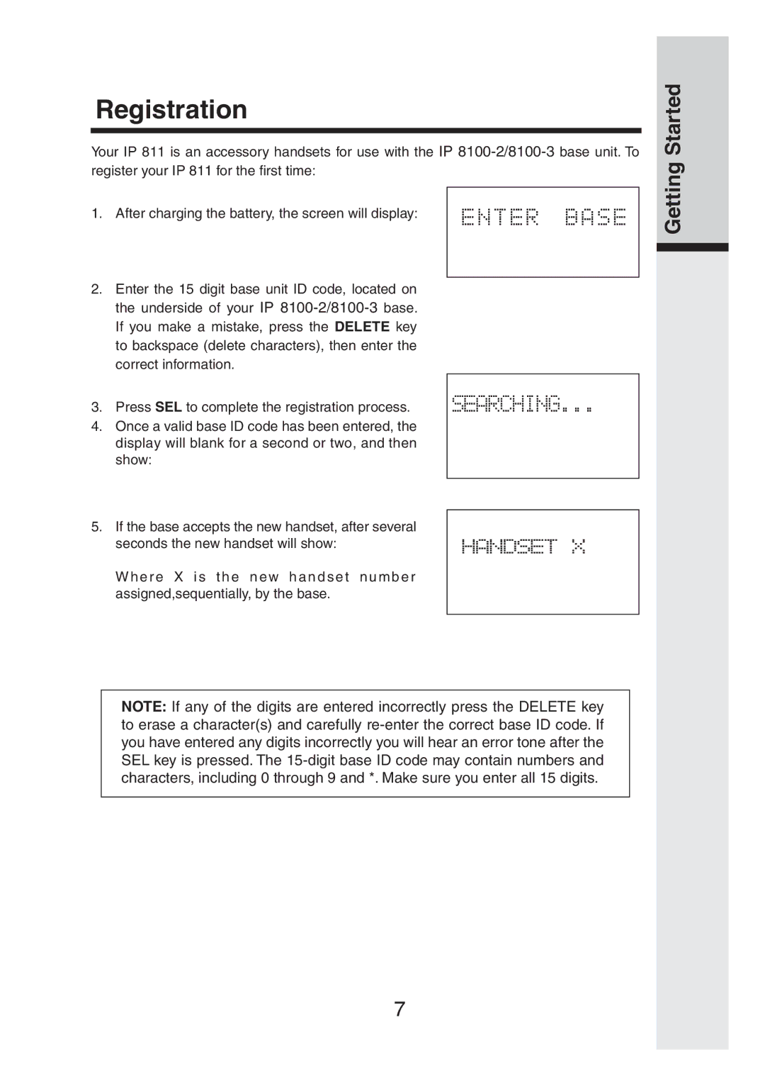 VTech IP811 user manual Registration 