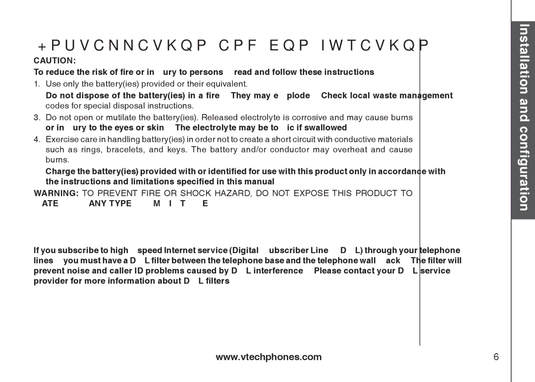 VTech IP8300 user manual Installation and configuration 