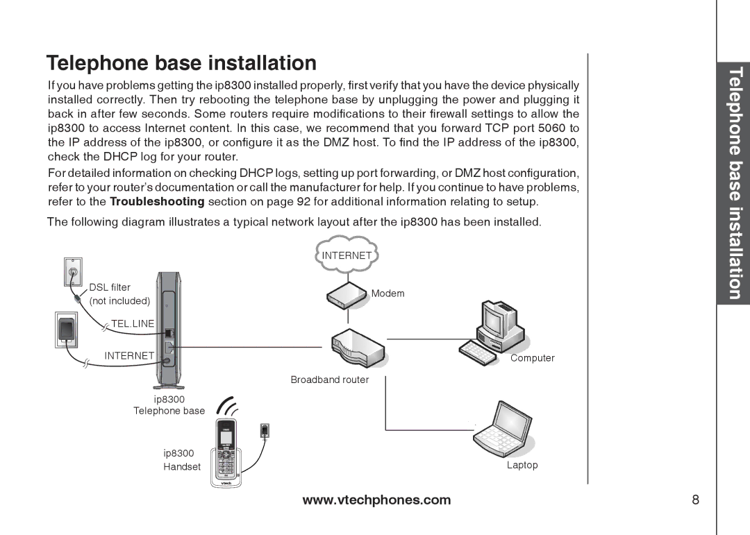 VTech IP8300 user manual Installation 