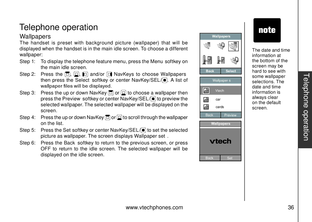 VTech IP8300 user manual Wallpapers 