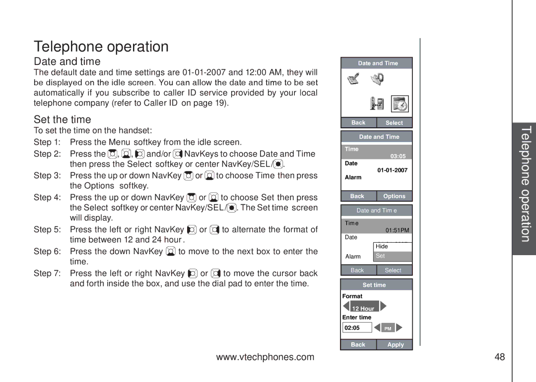 VTech IP8300 user manual Date and time, Set the time 