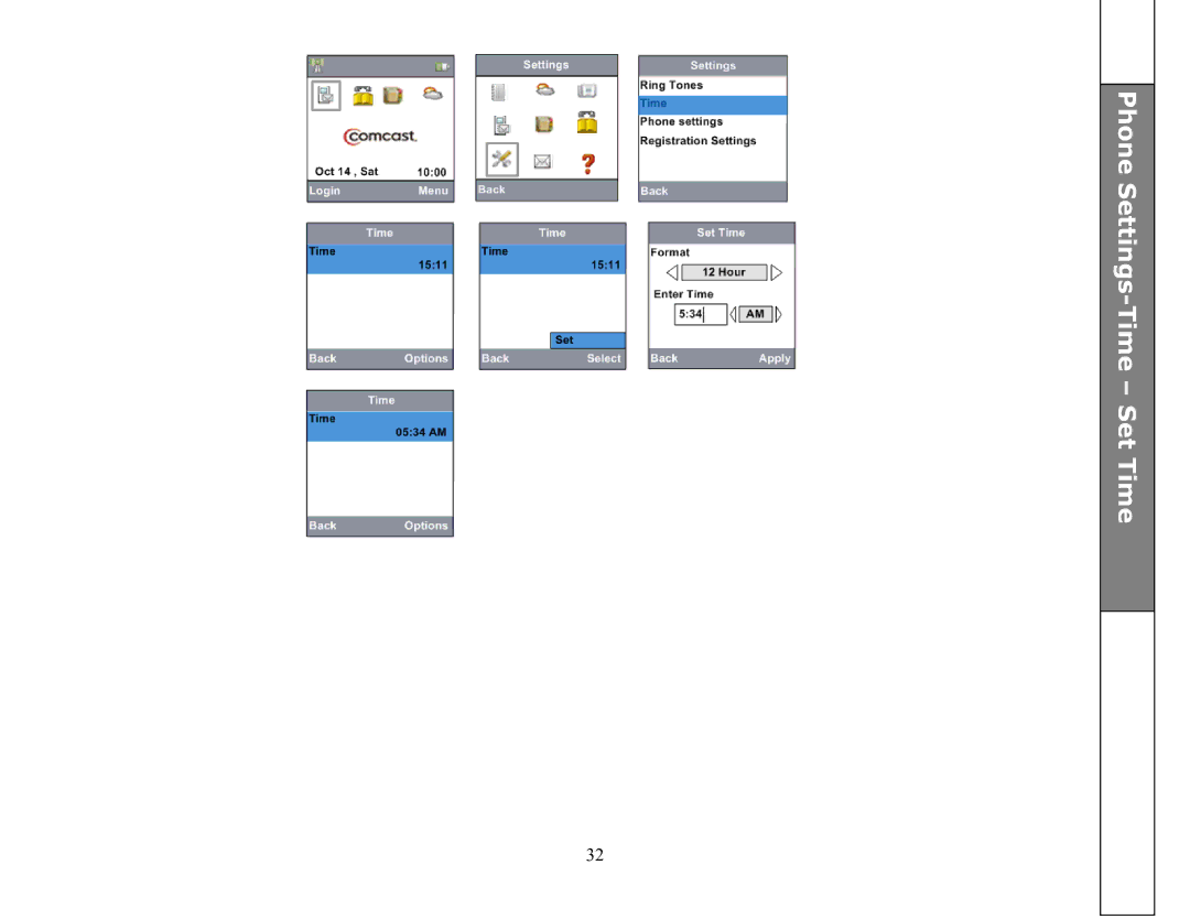 VTech ip8301 manual Phone Settings-Time Set Time 