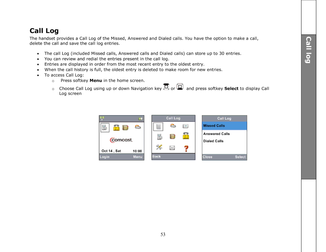 VTech ip8301 manual Call Log, Call log 