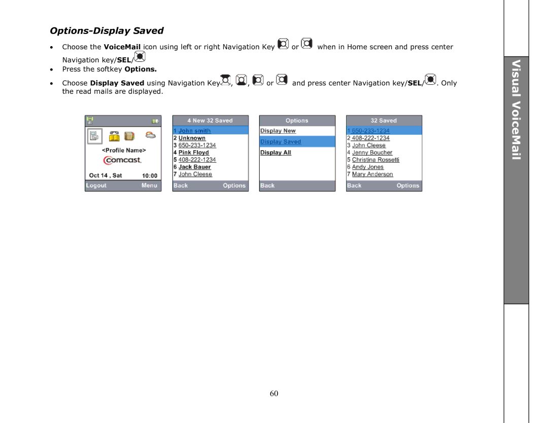 VTech ip8301 manual Options-Display Saved 