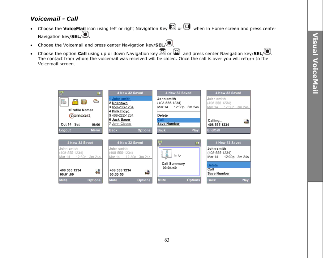 VTech ip8301 manual Voicemail Call 