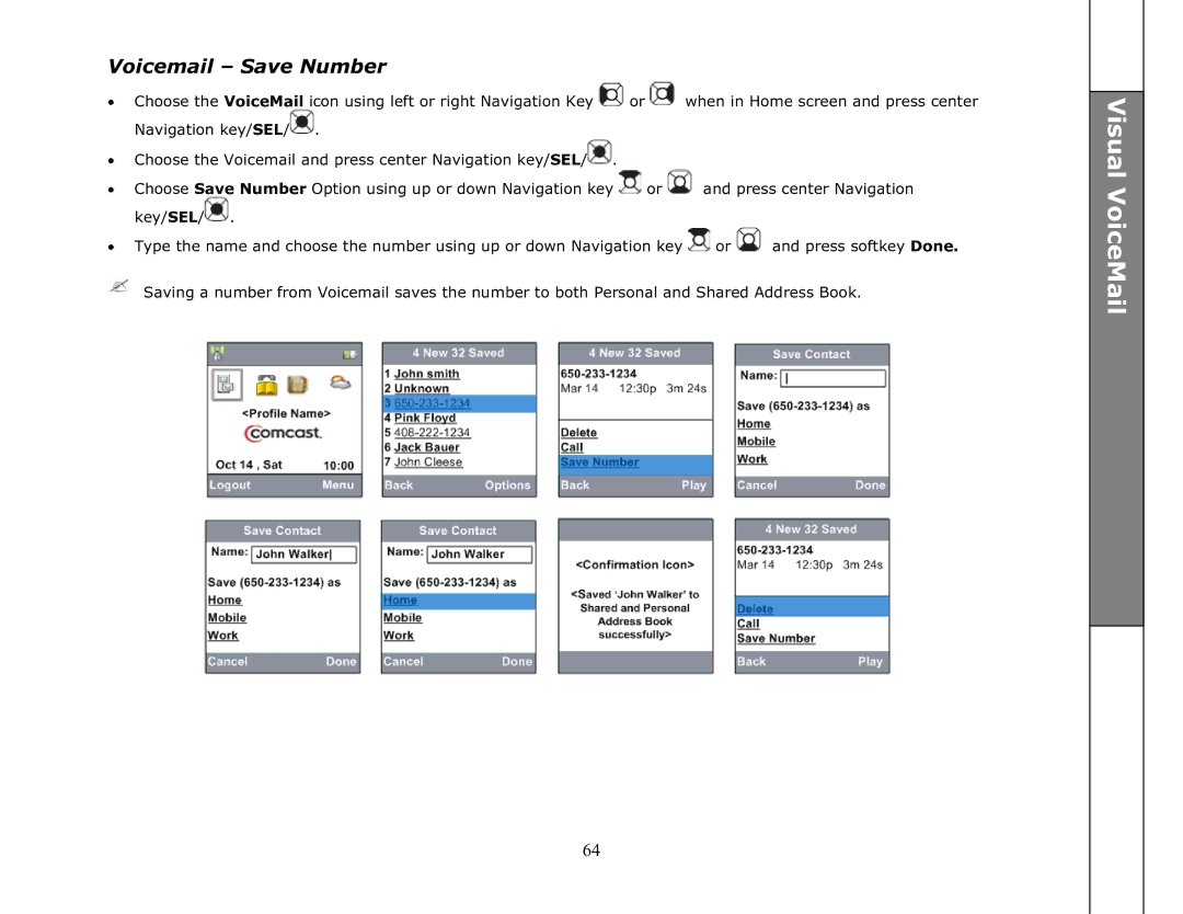 VTech ip8301 manual Voicemail Save Number 