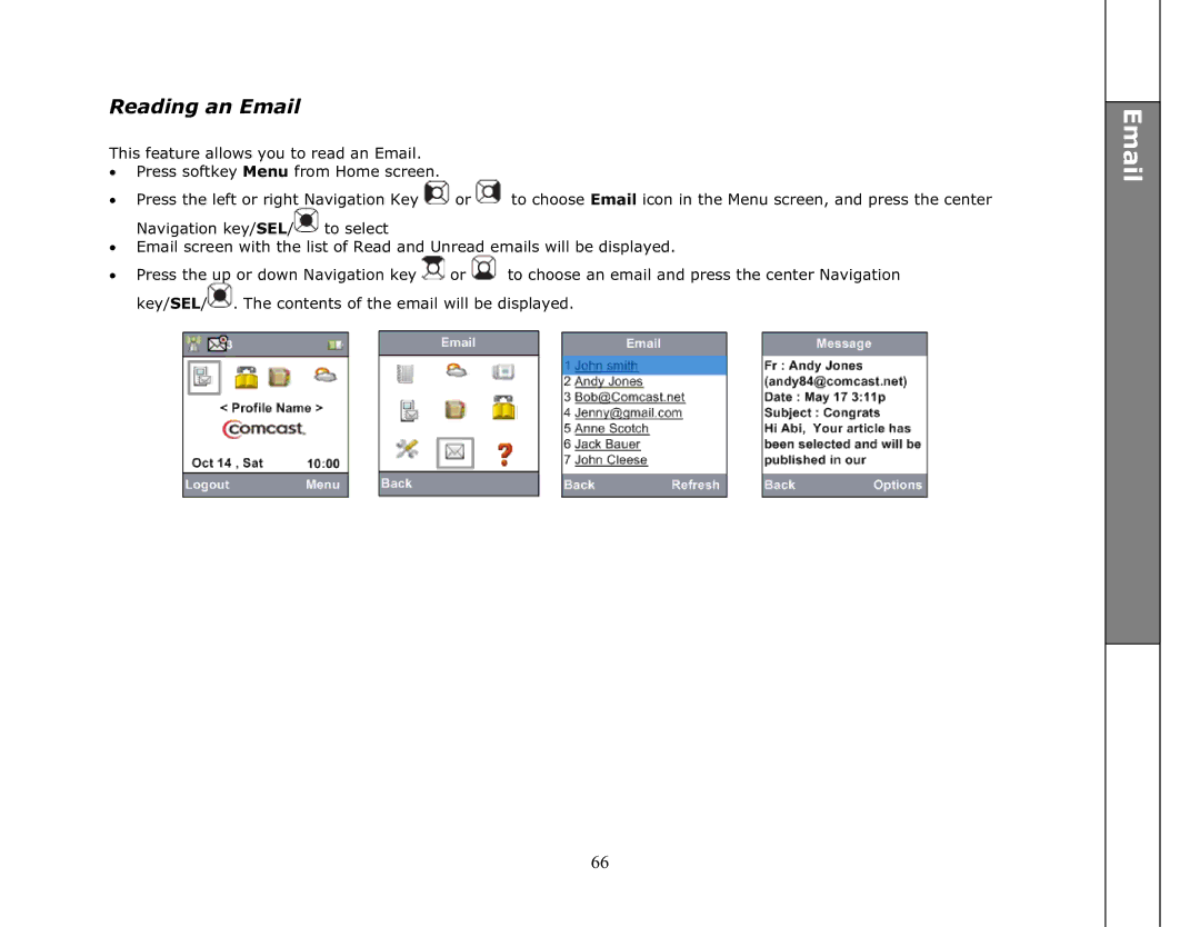 VTech ip8301 manual Reading an Email 