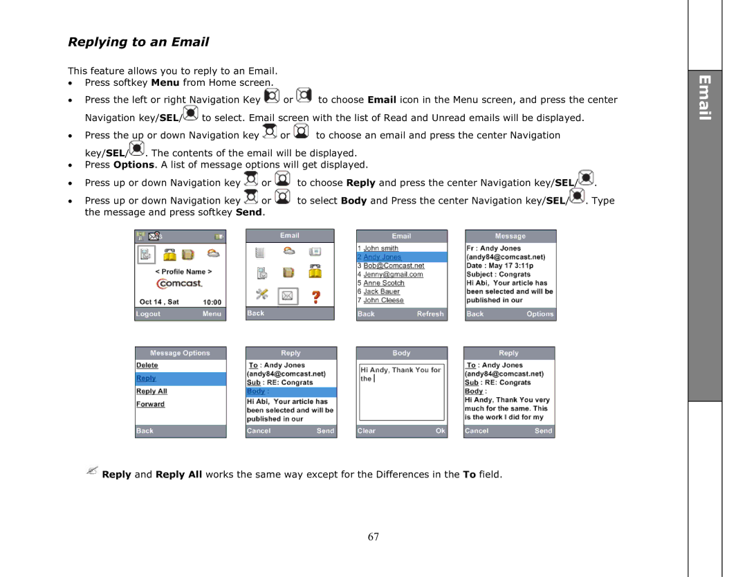 VTech ip8301 manual Replying to an Email 