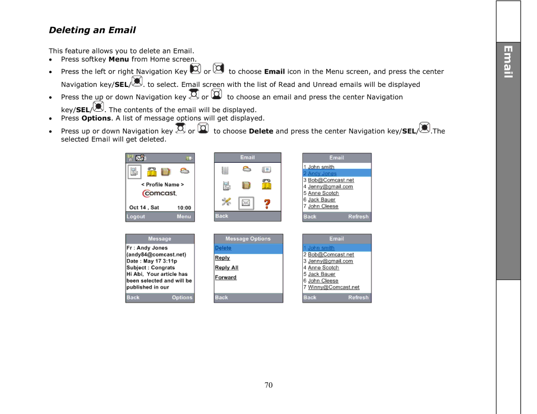 VTech ip8301 manual Deleting an Email 