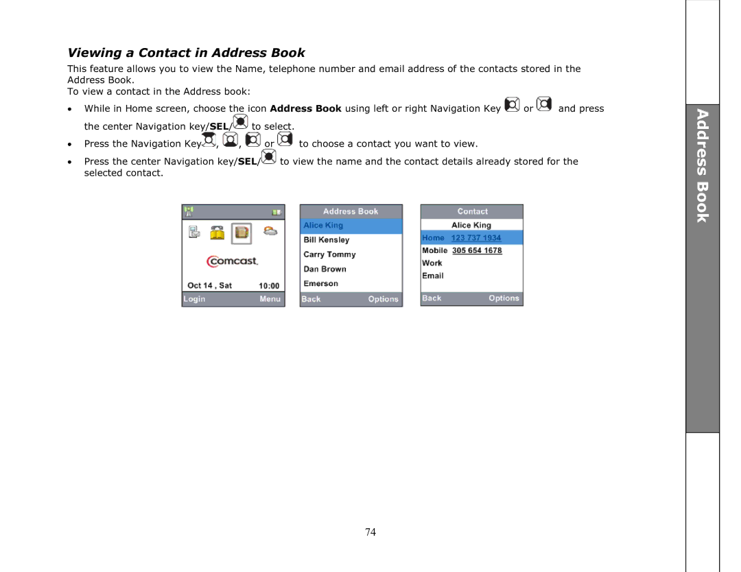 VTech ip8301 manual Viewing a Contact in Address Book 